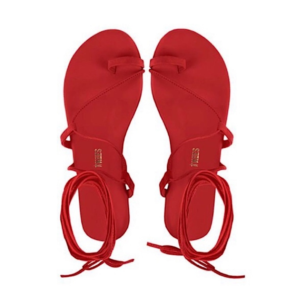 TKEES Jo Lace Up Sandals Coral Size 9
